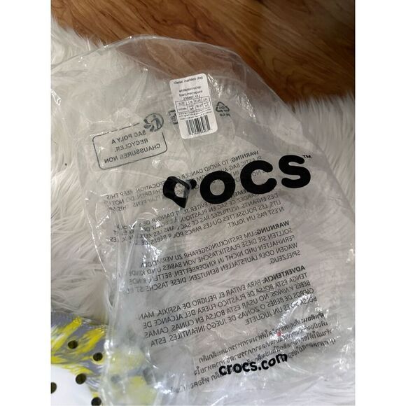 Crocs Classic Marbled Tie-Dye Clog 206867-1FJ White Grey Yellow Womens Size 6 - Picture 5 of 5